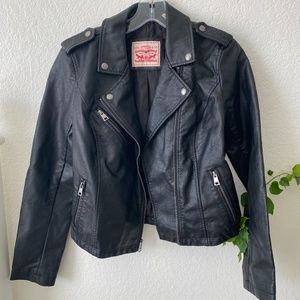 Levi Black Leather Jacket